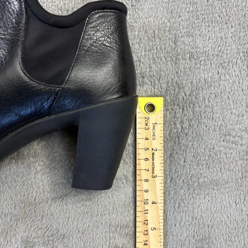 Clarks Boots Womens 8 M‎ Adya Bella Ankle Booties Black Heels Pull On Casual